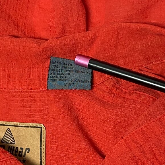 LizWear Button Front Collared Pocket Hi Low Safari Shirtdress S Long Sleeve Red - Picture 13 of 14